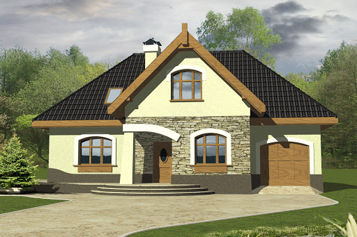 projekt domu Lissa z garażem 1-st. A