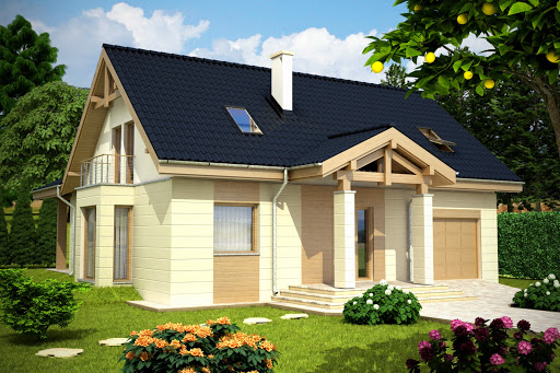 projekt domu Sonia z garażem 1-st. A