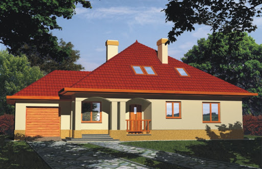 projekt domu Julia wersja B z pojedynczym garażem