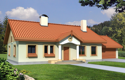 projekt domu Sielanka 30 st. wersja A dach 2-spadowy z podwójnym garażem